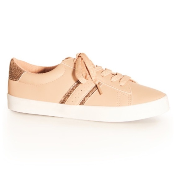 Avenue Shoes - AVENUE EVANS WIDE FIT Sz US 9EEE Blush Pink Snake Detail Sneaker S.5